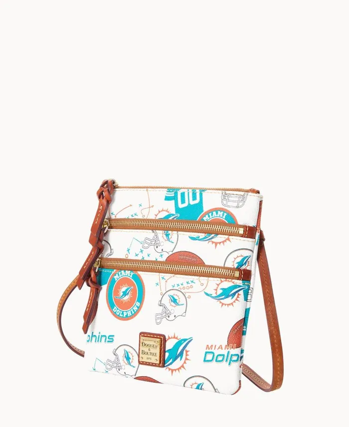 Woman NFL Dolphins N S Triple Zip Crossbody Dolphins Dooney and Bourke Crossbodies Woman NFL Dolphins N S Triple Zip Crossbody Dolphins Dooney and Bourke Crossbodies