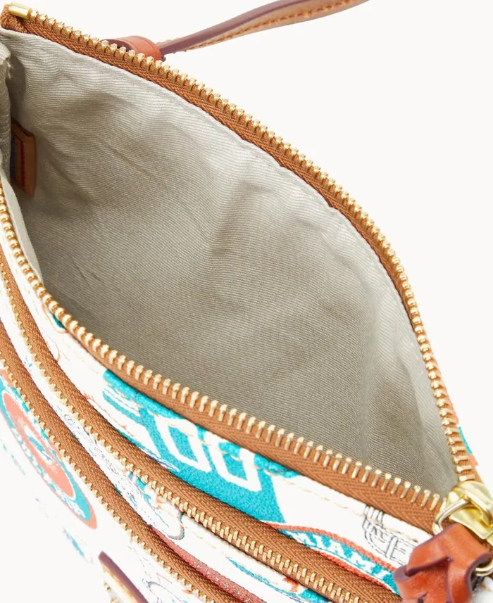 Woman NFL Dolphins N S Triple Zip Crossbody Dolphins Dooney and Bourke Crossbodies Woman NFL Dolphins N S Triple Zip Crossbody Dolphins Dooney and Bourke Crossbodies
