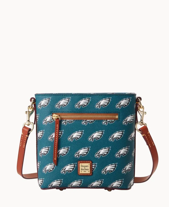 Woman NFL Eagles Small Zip Crossbody Eagles Dooney and Bourke Crossbodies