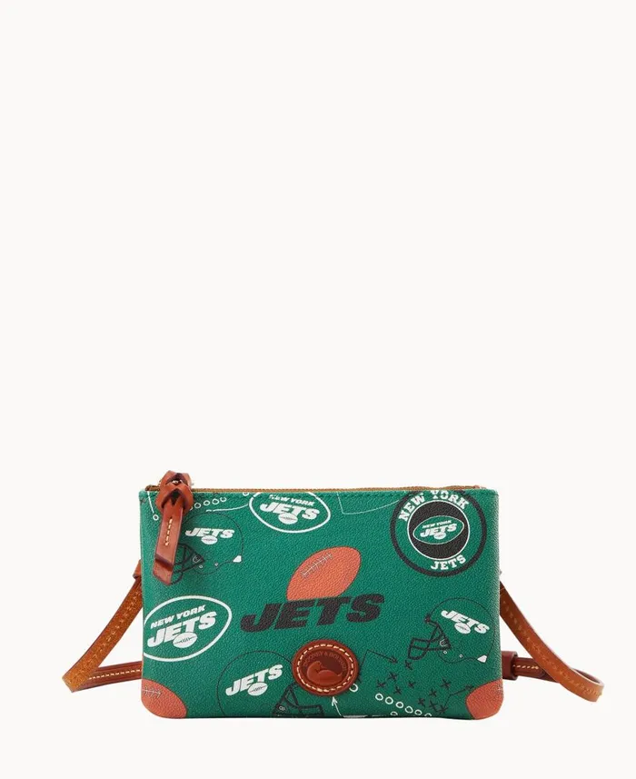 Woman NFL Jets Top Zip Crossbody Jets Dooney and Bourke Crossbodies