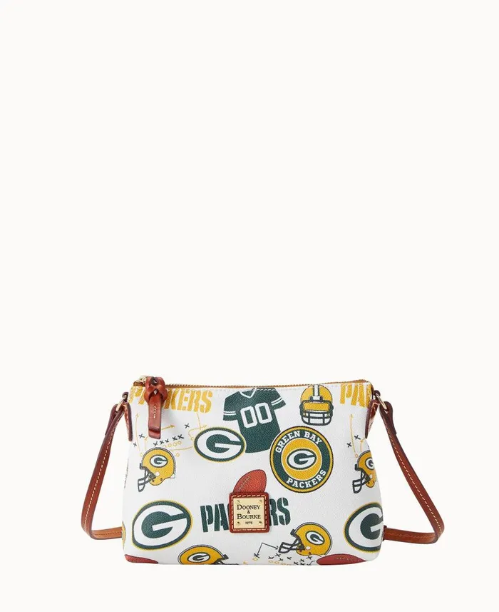 Woman NFL Packers Crossbody Pouchette Packers Dooney and Bourke Crossbodies