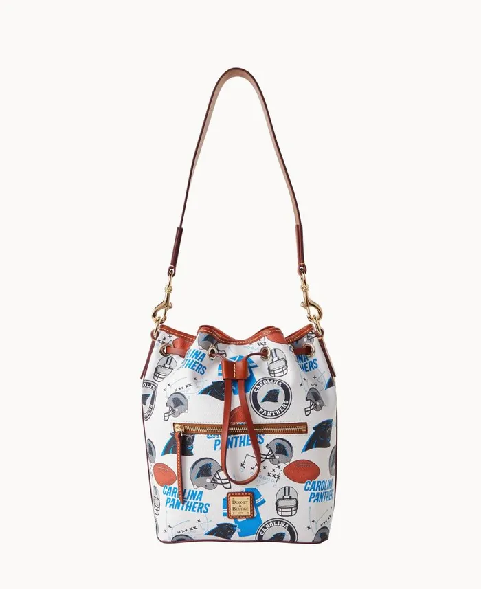 Woman NFL Panthers Drawstring Panthers Dooney and Bourke Shoulder Bags