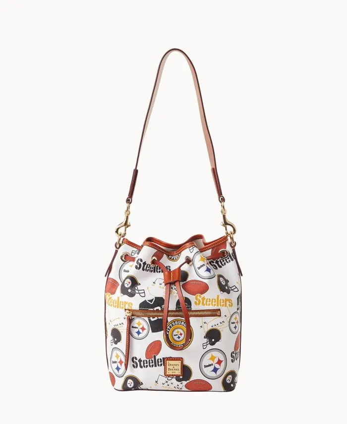 Woman NFL Steelers Drawstring Steelers Dooney and Bourke Shoulder Bags
