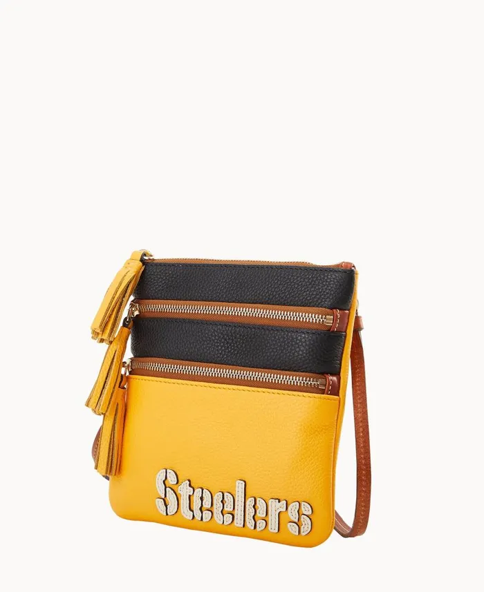 Woman NFL Steelers Triple Zip Crossbody Steelers Dooney and Bourke Crossbodies Woman NFL Steelers Triple Zip Crossbody Steelers Dooney and Bourke Crossbodies
