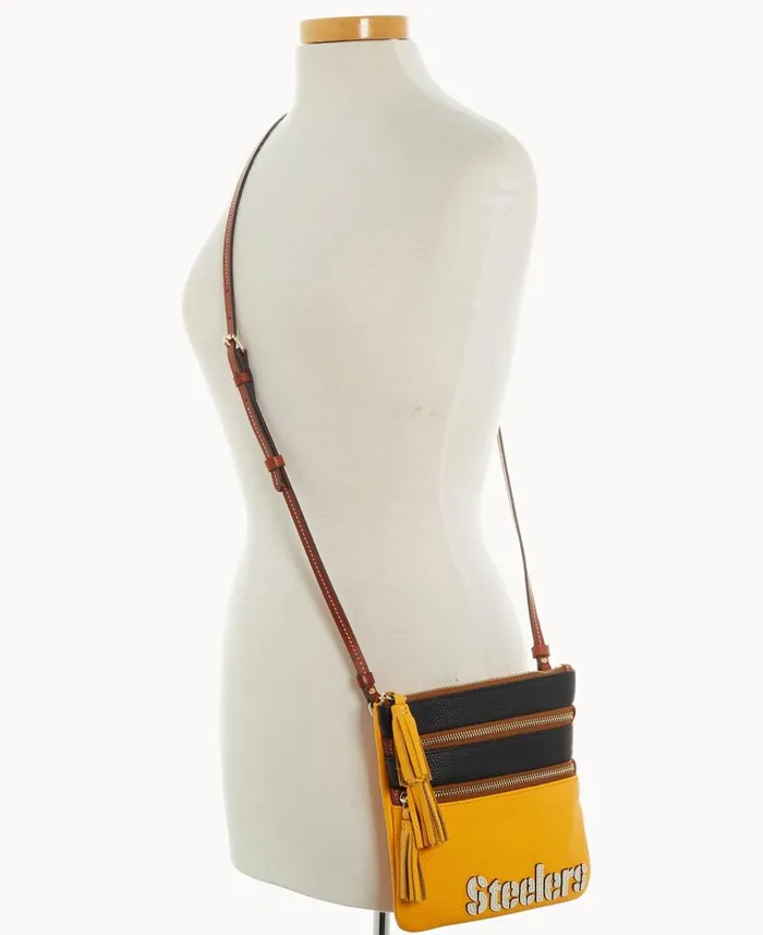 Woman NFL Steelers Triple Zip Crossbody Steelers Dooney and Bourke Crossbodies Woman NFL Steelers Triple Zip Crossbody Steelers Dooney and Bourke Crossbodies