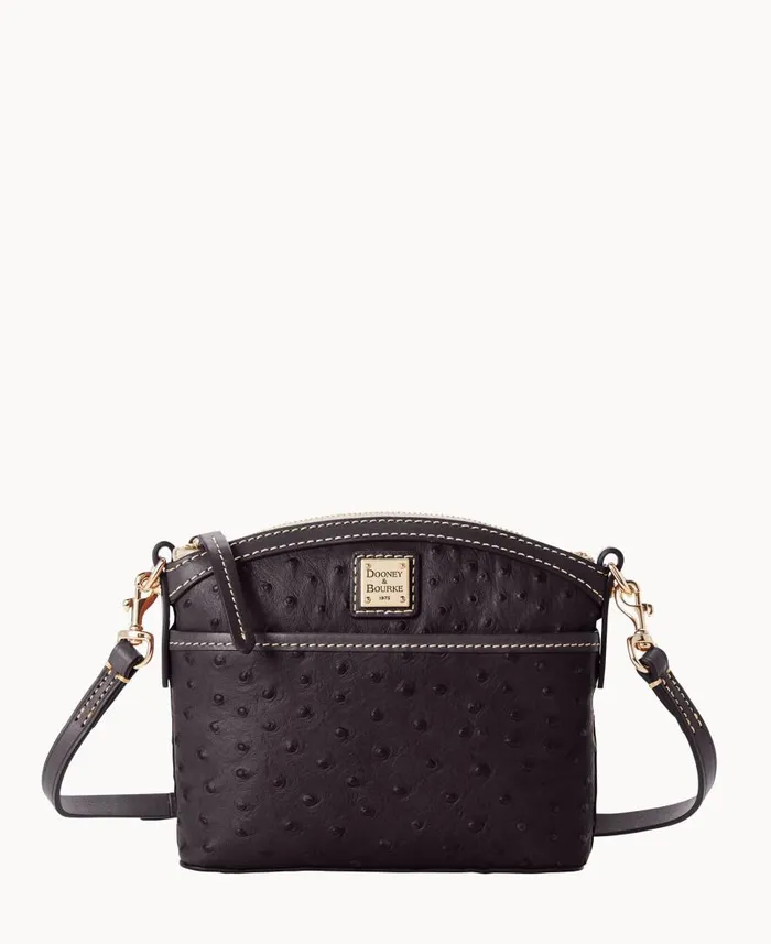 Woman Ostrich Domed Crossbody Black Black Dooney and Bourke Crossbodies