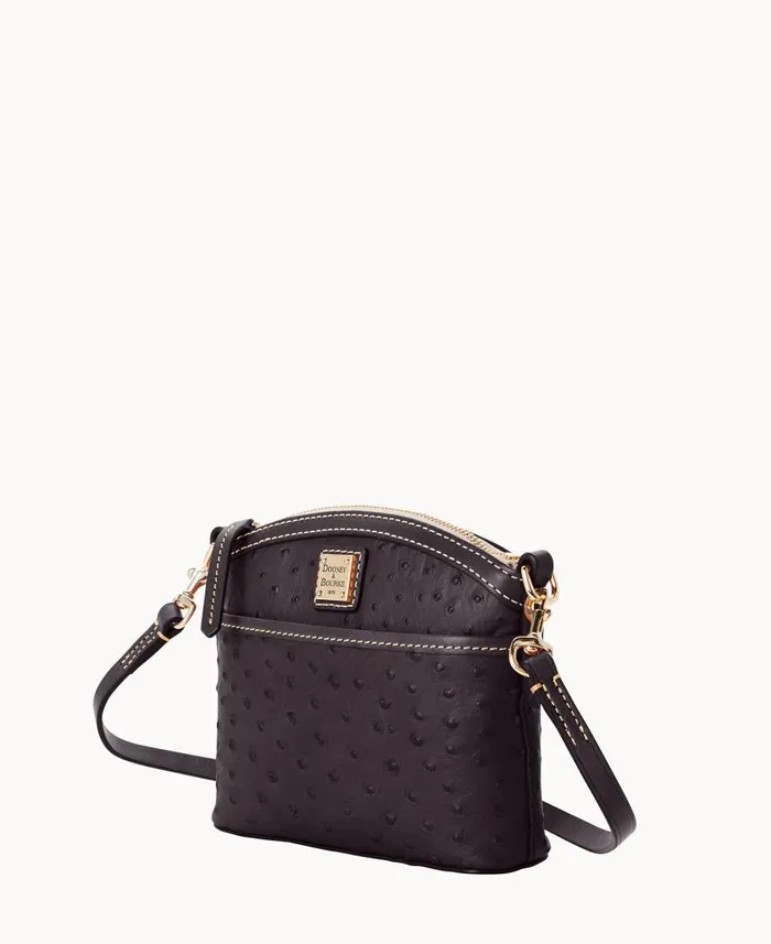 Woman Ostrich Domed Crossbody Black Black Dooney and Bourke Crossbodies Woman Ostrich Domed Crossbody Black Black Dooney and Bourke Crossbodies