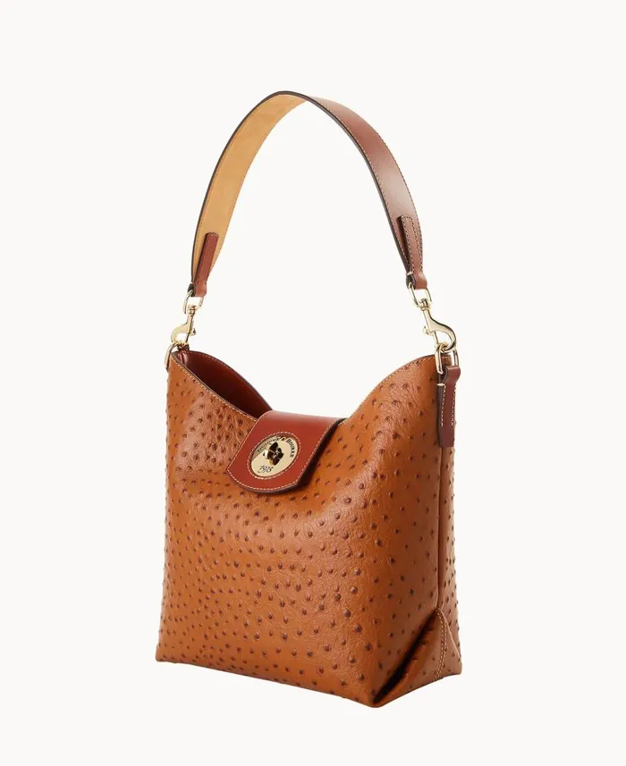 Woman Ostrich Turnlock Sac 30 Caramel Dooney and Bourke Shoulder Bags Woman Ostrich Turnlock Sac 30 Caramel Dooney and Bourke Shoulder Bags