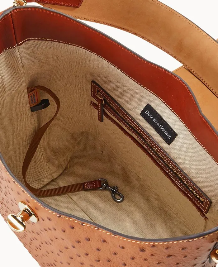 Woman Ostrich Turnlock Sac 30 Caramel Dooney and Bourke Shoulder Bags Woman Ostrich Turnlock Sac 30 Caramel Dooney and Bourke Shoulder Bags