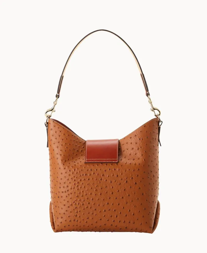 Woman Ostrich Turnlock Sac 30 Caramel Dooney and Bourke Shoulder Bags Woman Ostrich Turnlock Sac 30 Caramel Dooney and Bourke Shoulder Bags
