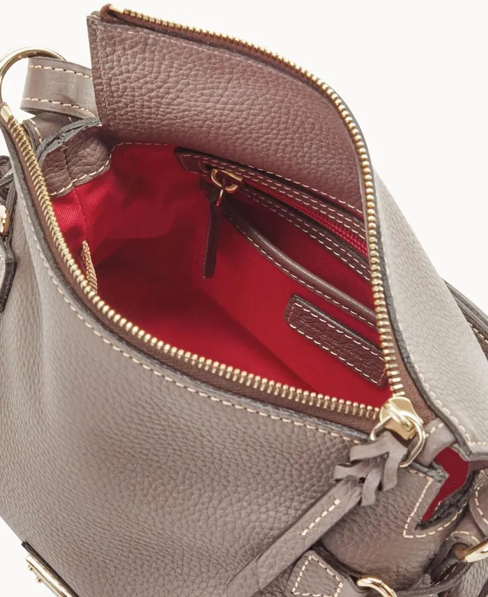 Woman Pebble Grain Tassel Shoulder Bag Elephant Dooney and Bourke Shoulder Bags Woman Pebble Grain Tassel Shoulder Bag Elephant Dooney and Bourke Shoulder Bags
