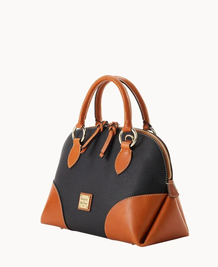 Woman Pebble With Florentine Trim Domed Satchel Black Dooney and Bourke Satchels Woman Pebble With Florentine Trim Domed Satchel Black Dooney and Bourke Satchels