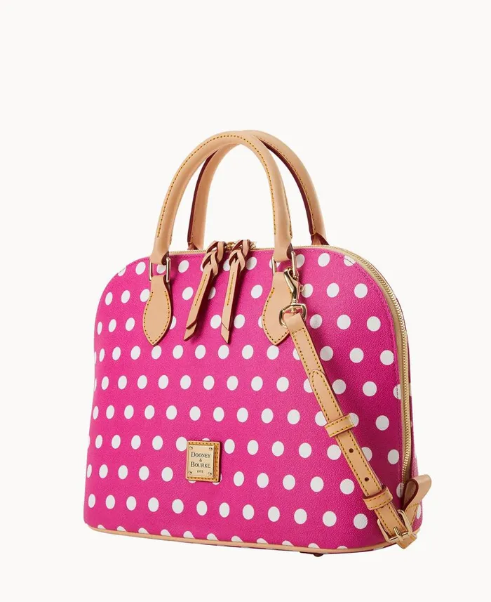 Woman Polka Dot Zip Zip Satchel Fuchsia Dooney and Bourke Satchels Woman Polka Dot Zip Zip Satchel Fuchsia Dooney and Bourke Satchels