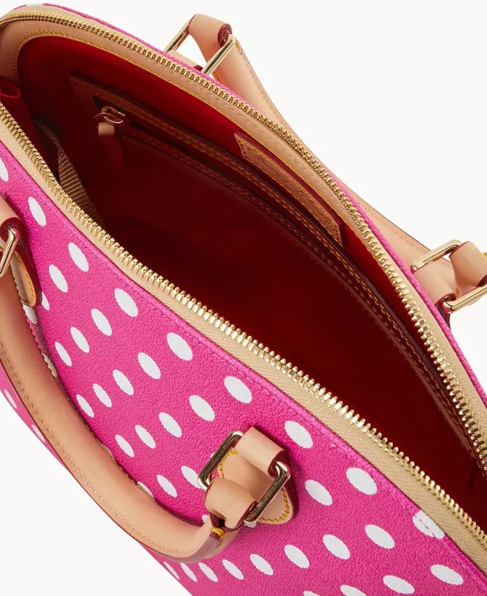Woman Polka Dot Zip Zip Satchel Fuchsia Dooney and Bourke Satchels Woman Polka Dot Zip Zip Satchel Fuchsia Dooney and Bourke Satchels