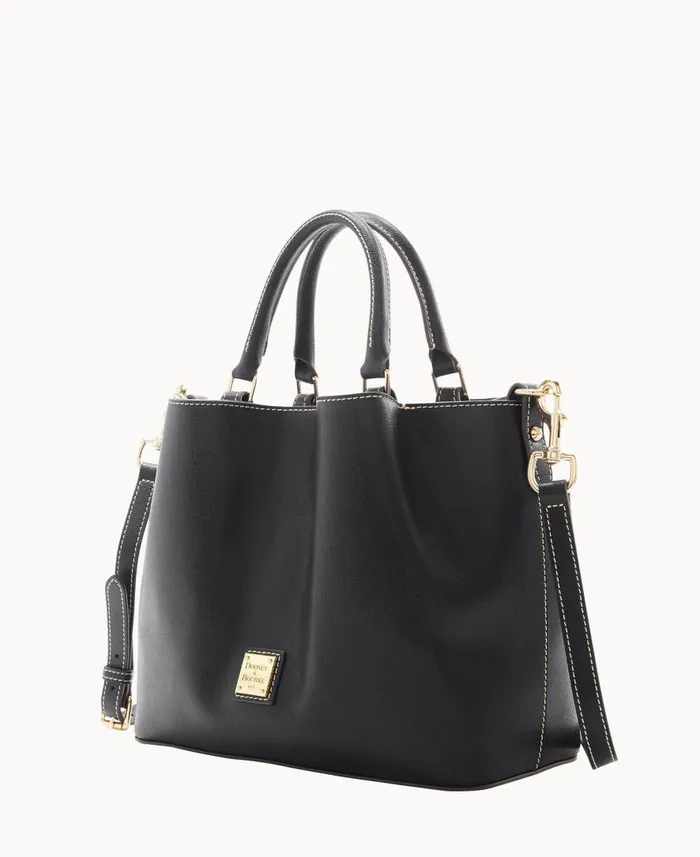 Woman Saffiano Barlow Black Dooney and Bourke Satchels Woman Saffiano Barlow Black Dooney and Bourke Satchels