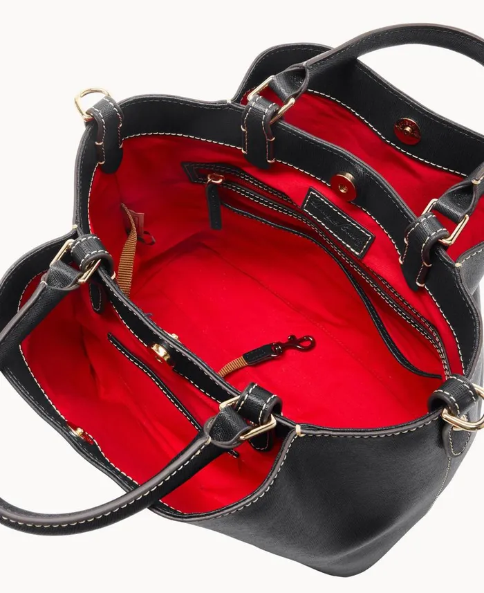 Woman Saffiano Barlow Black Dooney and Bourke Satchels Woman Saffiano Barlow Black Dooney and Bourke Satchels