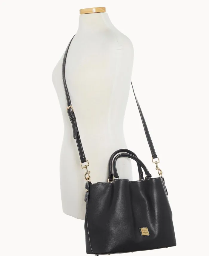 Woman Saffiano Barlow Black Dooney and Bourke Satchels Woman Saffiano Barlow Black Dooney and Bourke Satchels