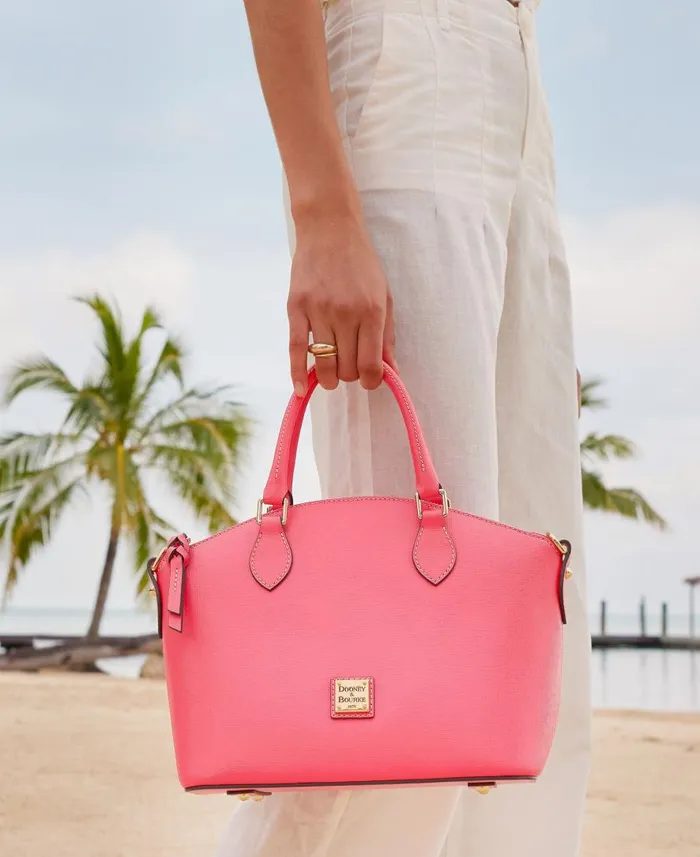 Woman Saffiano Geena Satchel Ecru Dooney and Bourke Satchels Woman Saffiano Geena Satchel Ecru Dooney and Bourke Satchels