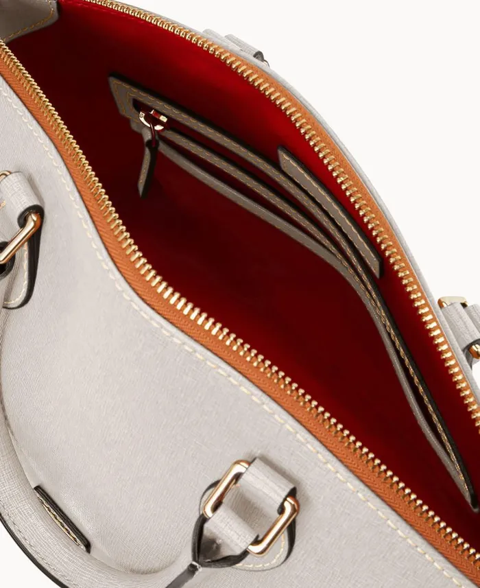 Woman Saffiano Geena Satchel Ecru Dooney and Bourke Satchels Woman Saffiano Geena Satchel Ecru Dooney and Bourke Satchels
