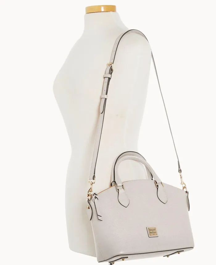 Woman Saffiano Geena Satchel Ecru Dooney and Bourke Satchels Woman Saffiano Geena Satchel Ecru Dooney and Bourke Satchels