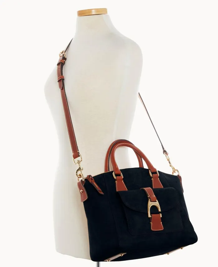 Woman Suede Naomi Satchel Black Dooney and Bourke Satchels Woman Suede Naomi Satchel Black Dooney and Bourke Satchels