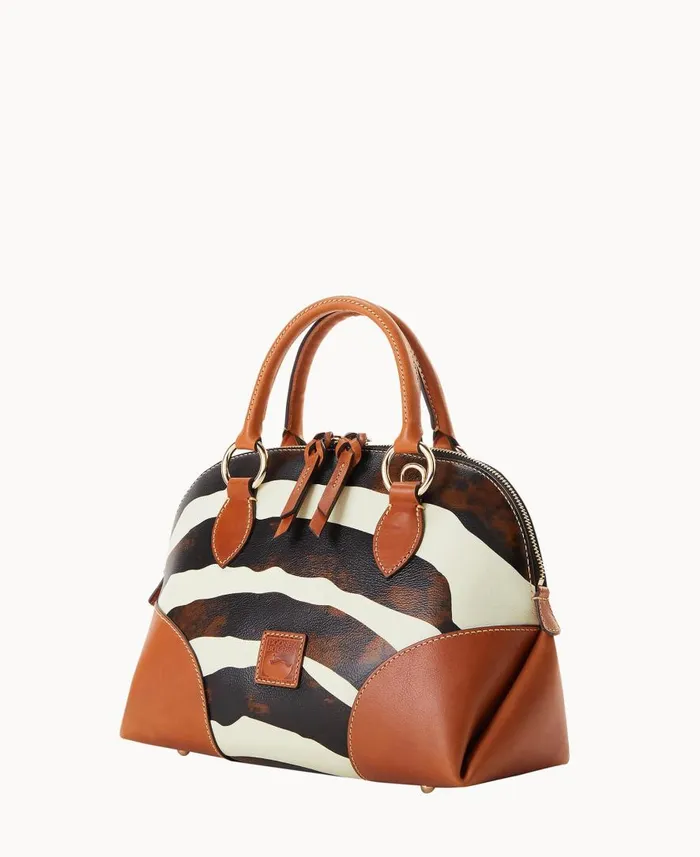 Woman Zebra Leather Domed Satchel Zebra Dooney and Bourke Satchels Woman Zebra Leather Domed Satchel Zebra Dooney and Bourke Satchels