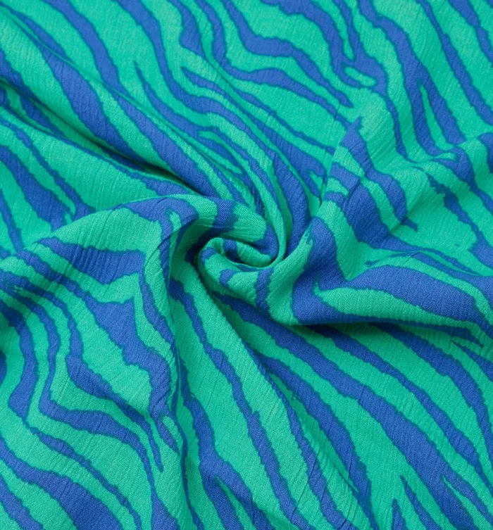 Women 3m Crinkle Viscose Fabric Cut 8211 Blue Print Promod Fabric Cuts And Patterns