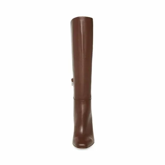 Women ALLY BROWN LEATHER Brown Leather Steve Madden Boots and Booties Women ALLY BROWN LEATHER Brown Leather Steve Madden Boots and Booties