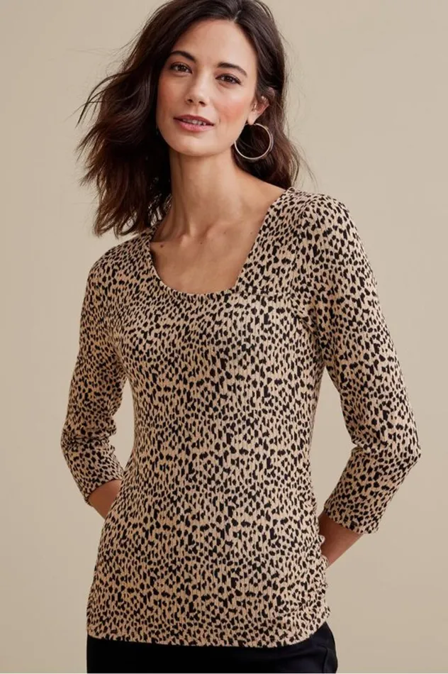 Women Anesha Top Leopard Soft Surroundings Tops