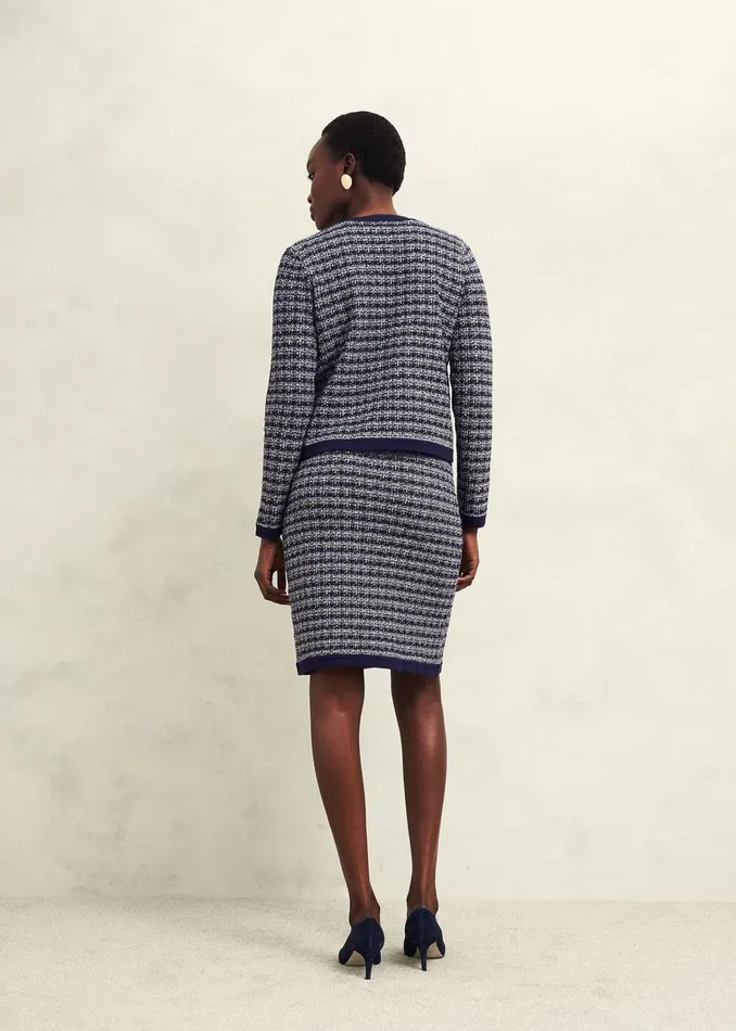 Women Audra Knitted Jacket Midnight Ivory Hobbs Coats and Jackets