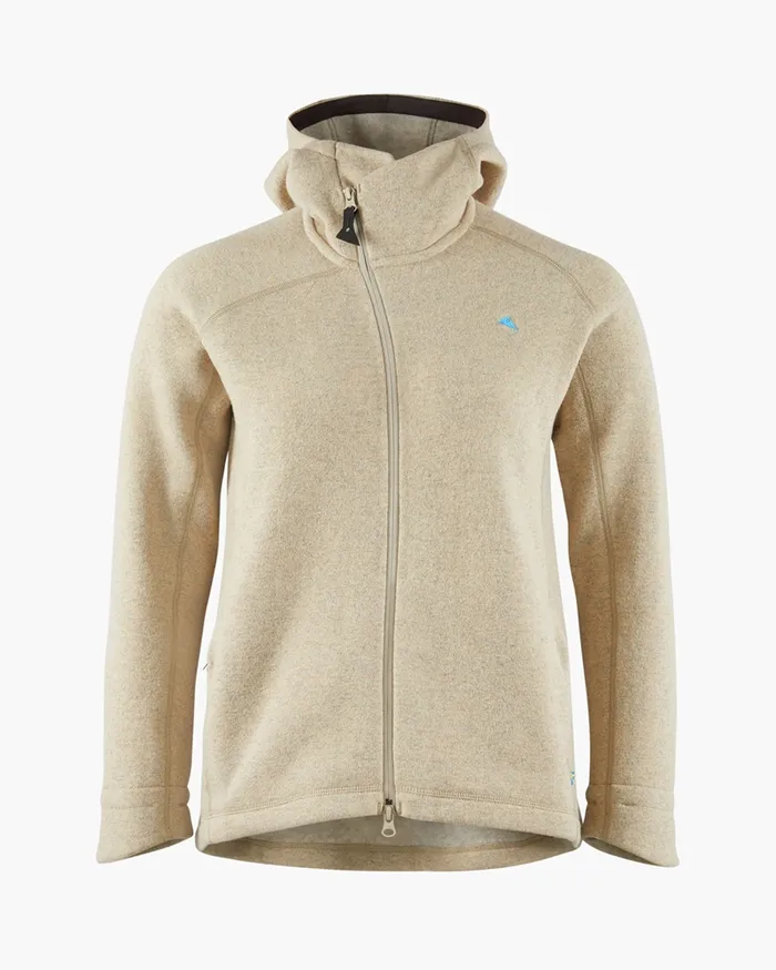 Women Balder Hoodie Wool MidLayer Warm Sand Klttermusen Fleeces and Sweaters