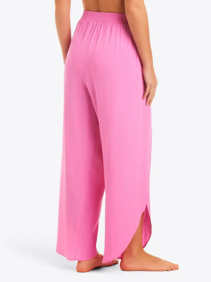 Women Basic Solid Beach Pant Cover Up In Pink Parfait Jessica Simpson Swim