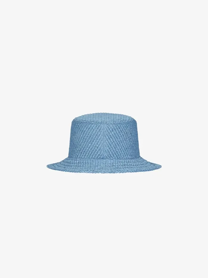 Women Beanies and Caps Givenchy GIVENCHY Bucket Hat In Raffia Denim Blue Women Beanies and Caps Givenchy GIVENCHY Bucket Hat In Raffia Denim Blue