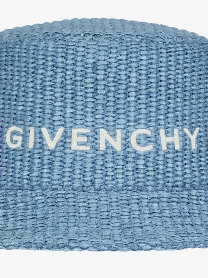 Women Beanies and Caps Givenchy GIVENCHY Bucket Hat In Raffia Denim Blue Women Beanies and Caps Givenchy GIVENCHY Bucket Hat In Raffia Denim Blue