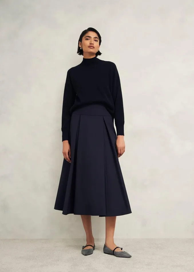 Women Berkeley Skirt With Wool Navy Hobbs Skirts