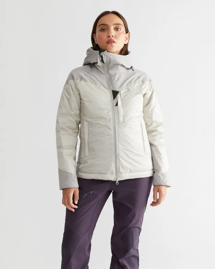 Women Bifrost Hooded Down Jacket True Red Klttermusen Waterproof Jackets