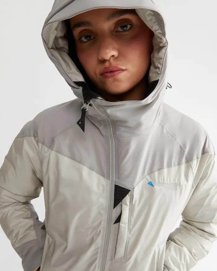 Women Bifrost Hooded Down Jacket True Red Klttermusen Waterproof Jackets
