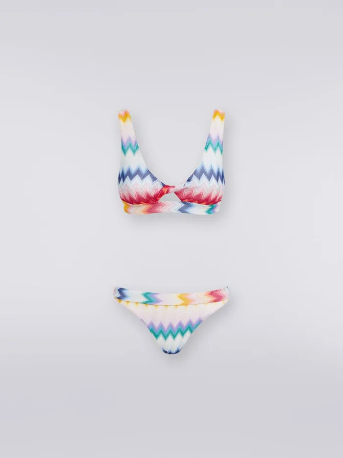 Women Bikini In Zigzag Viscose With Lurex Multicoloured Missoni Swimsuits