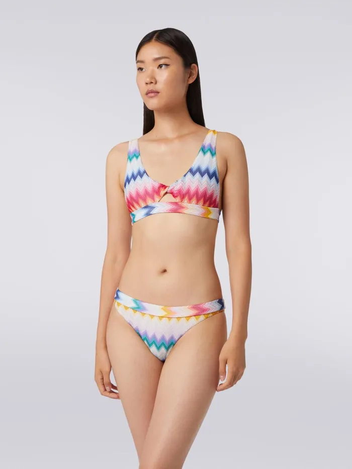 Women Bikini In Zigzag Viscose With Lurex Multicoloured Missoni Swimsuits
