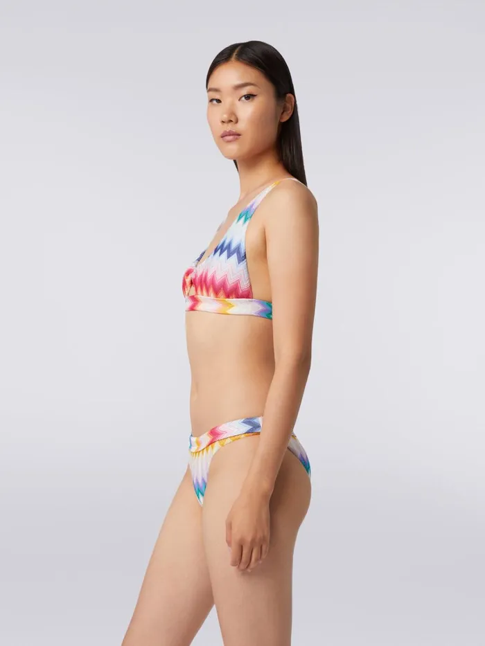 Women Bikini In Zigzag Viscose With Lurex Multicoloured Missoni Swimsuits