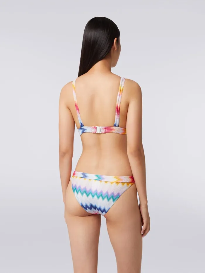 Women Bikini In Zigzag Viscose With Lurex Multicoloured Missoni Swimsuits