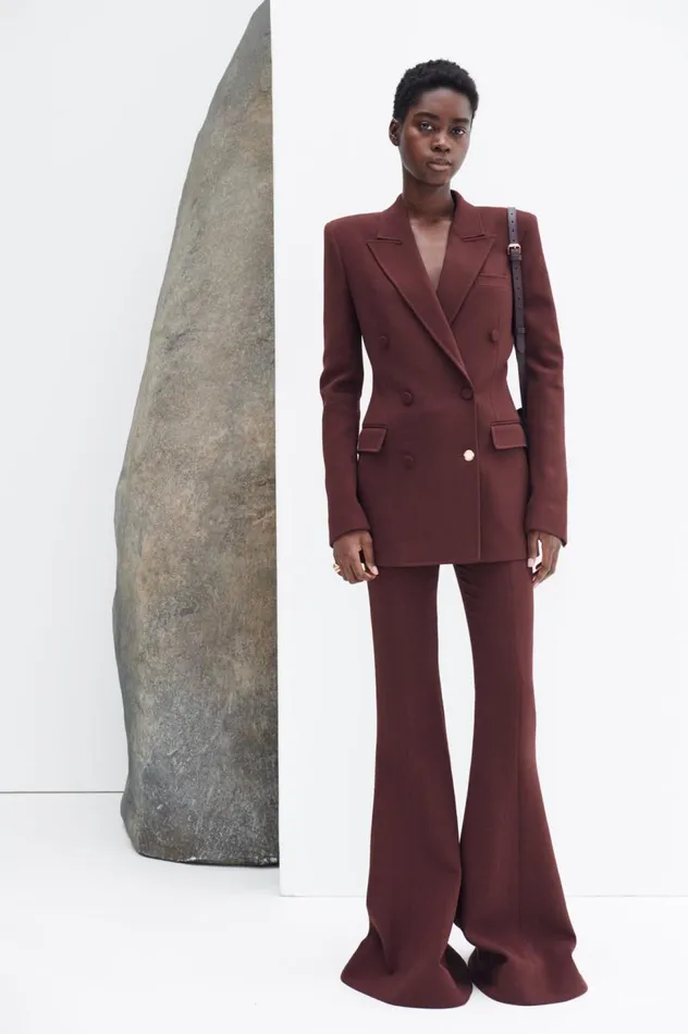 Women Blazers and Vests Gabriela Hearst Gavin Blazer In Deep Bordeaux Virgin Wool Crepe