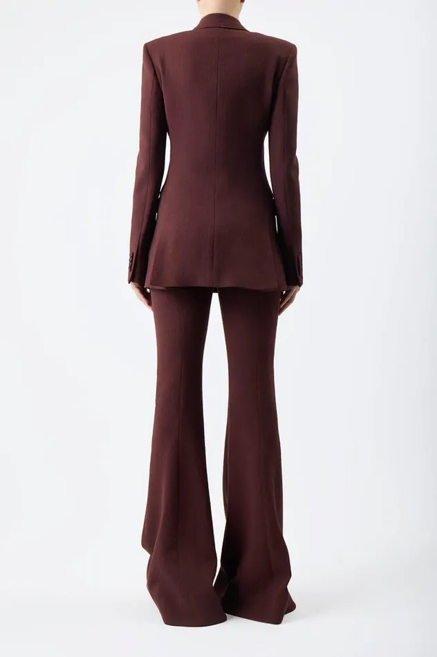 Women Blazers and Vests Gabriela Hearst Gavin Blazer In Deep Bordeaux Virgin Wool Crepe