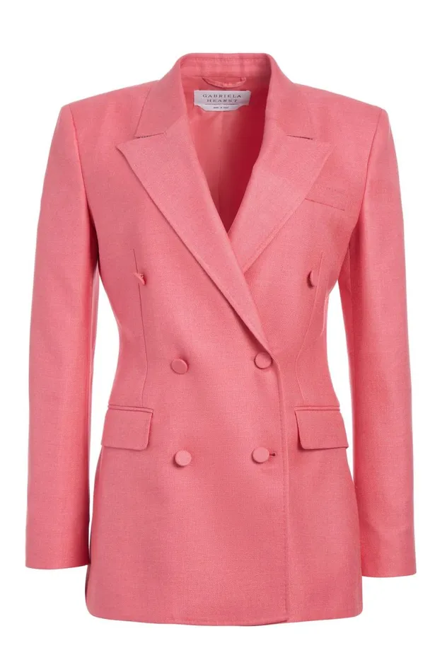 Women Blazers and Vests Gabriela Hearst Gavin Blazer In Watermelon Silk Virgin Wool
