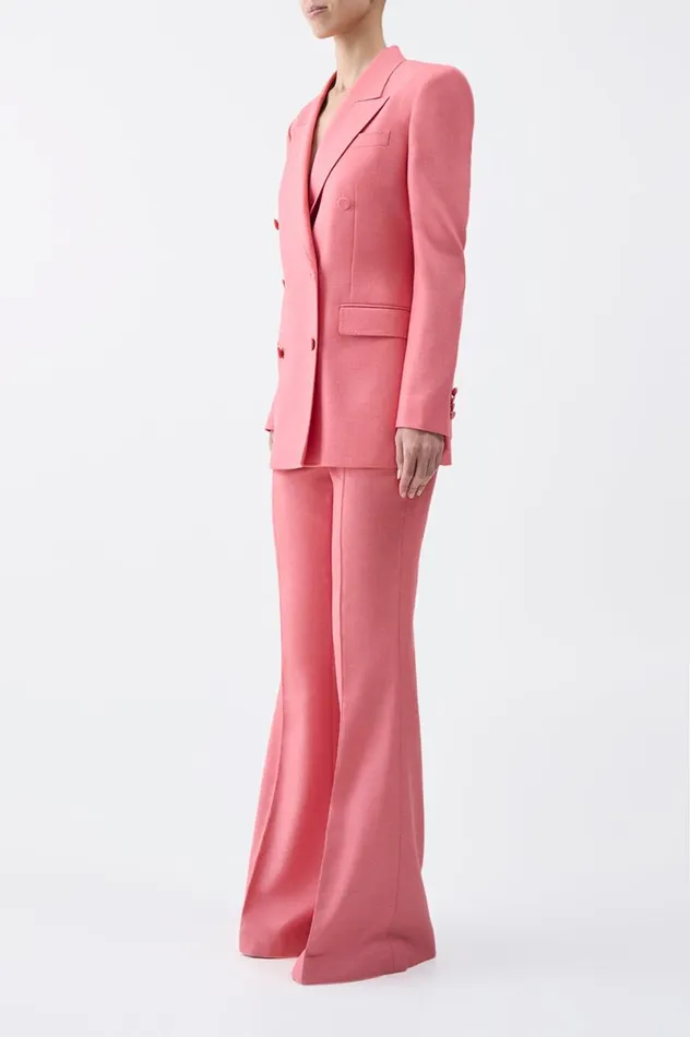 Women Blazers and Vests Gabriela Hearst Gavin Blazer In Watermelon Silk Virgin Wool