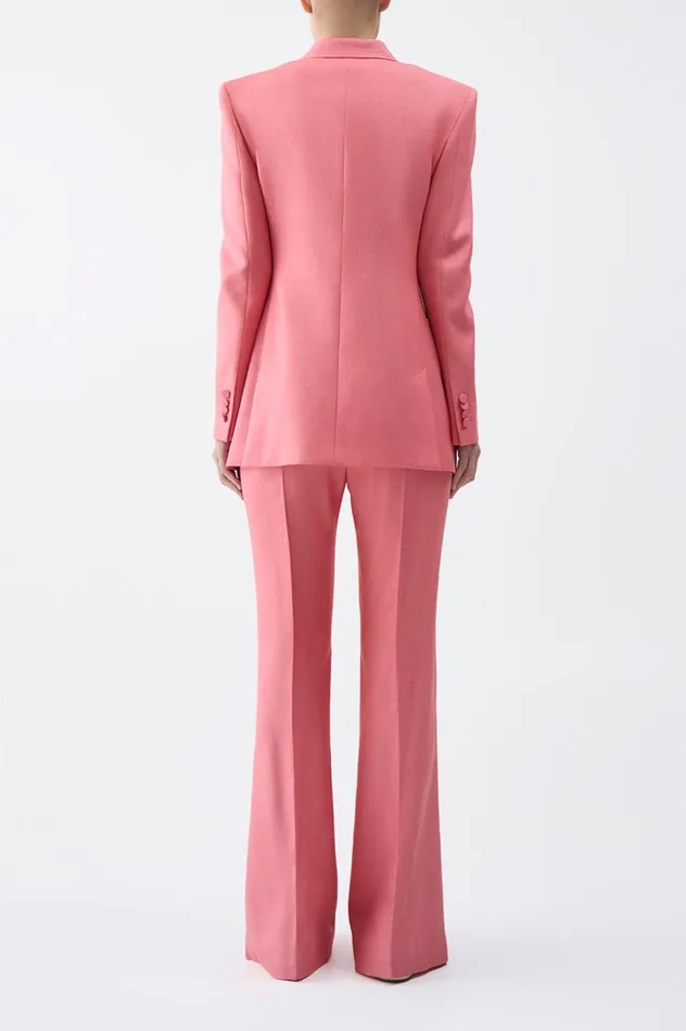 Women Blazers and Vests Gabriela Hearst Gavin Blazer In Watermelon Silk Virgin Wool