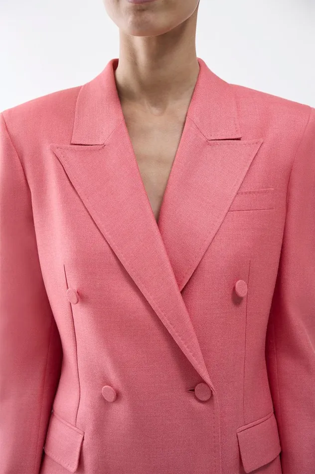 Women Blazers and Vests Gabriela Hearst Gavin Blazer In Watermelon Silk Virgin Wool