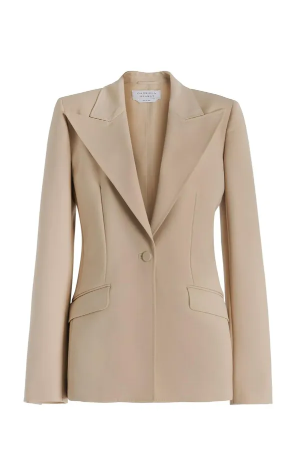 Women Blazers and Vests Gabriela Hearst Leiva Blazer In Khaki Sportswear Wool