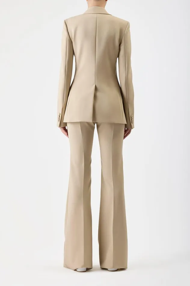 Women Blazers and Vests Gabriela Hearst Leiva Blazer In Khaki Sportswear Wool