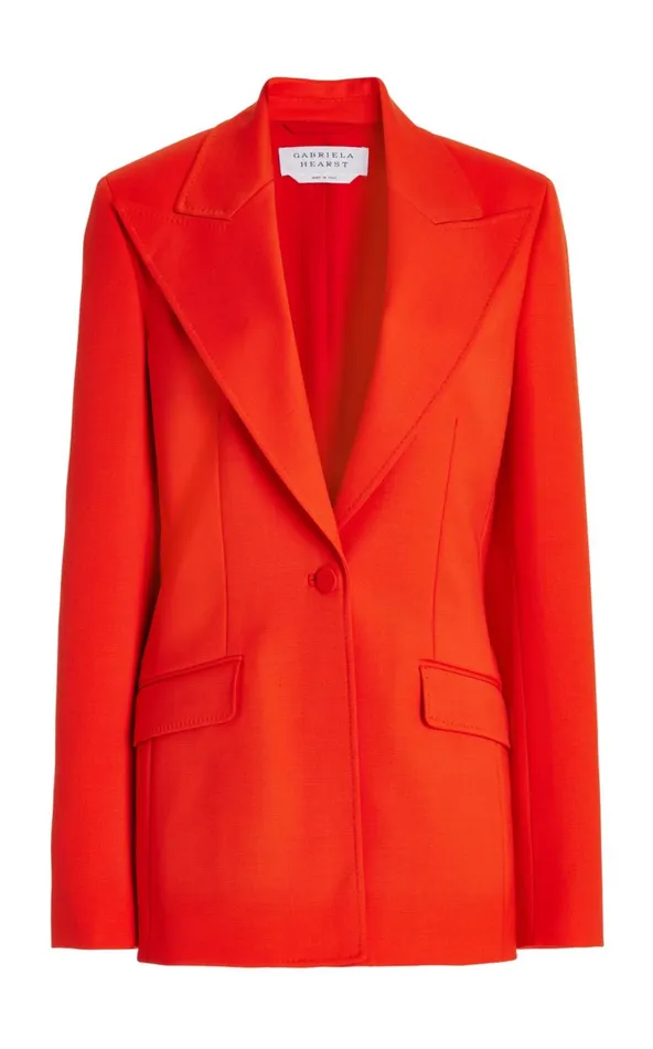 Women Blazers and Vests Gabriela Hearst Leiva Blazer In Tonic Orange Sportswear Wool